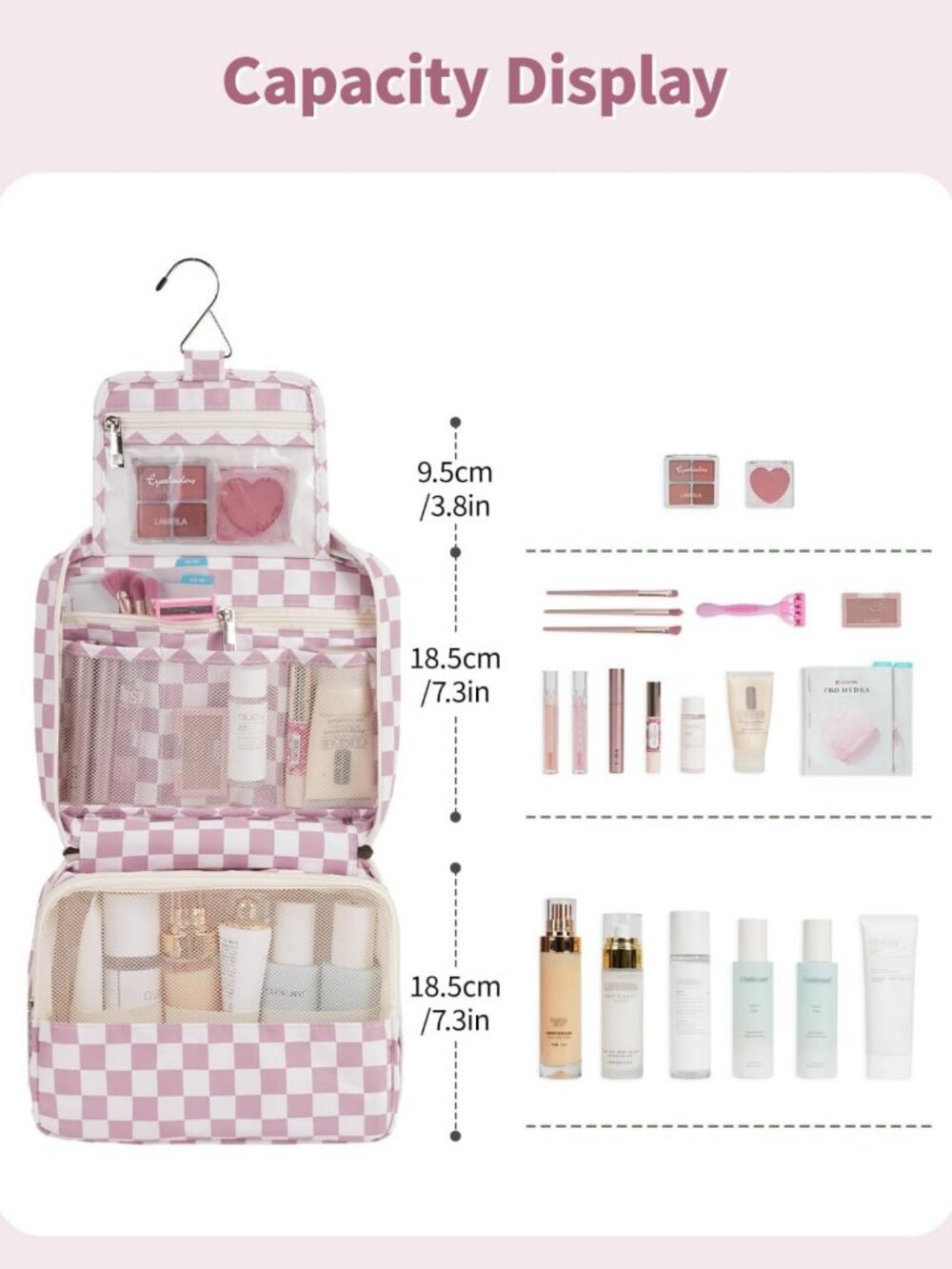 Compact Travel Toiletry Bag for Women | Makeup Organizer & Cosmetic Storage - Picture 4 of 7